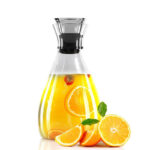 1 L Glass Carafe with Stainless Steel Top Lid for Tea Coffee Juice Hot and Cold Beverage - Image 2