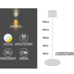 Beper Floor And Table Rechargeable Lamp Height Adjustable, Wall Accessory Usb Cable Included Touch Switch On White P201UTP305 - Image 3
