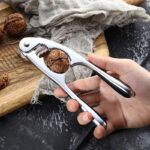 17 CM Walnut Clip Multifunctional Pliers to Remove Hard Shell for Walnuts Hazelnuts Almonds and Chestnuts Silver - Image 2