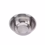 28 CM Stainless Steel Rice Sieve Strainer Basket for Straining Draining and Rinsing Vegetables Fruits and Pasta Silver