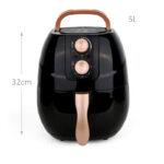 5L 1500W Electric Air Fryer with Rapid Air Circulation Black - Image 3