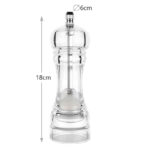 18 CM Acrylic Salt and Spices Mill Grinder Manual Kitchen Grinding Tool for Spices Condiment Salt and Pepper 1 Piece Transparent - Image 3