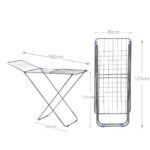 Iron Clothes Drying Rack Free-Standing Rack Large Capacity Winged Drying Rack Foldable and Space-Saving Indoor and Outdoor Use Gray - Image 3