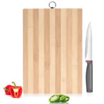 40 CM x 30 CM Bamboo Wooden Chopping Board with Hanging Hole Double Sided Serving Tray Cutting Board Table for Meat Vegetables Fruits and Cheese 1 Piece