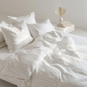 Cannon 100% Cotton Luxury King 6 Pieces Duvet Cover Set Sateen Luxury Bed Set Breathable and Smooth Cover with Duvet Cover Fitted Sheet and Pillow Cases White