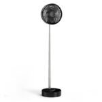4 in 1 Desktop and Pedestal Fan Rechargeable Portable Fan with 3 Speeds and Adjustable Height for Living Room Bedroom Office and Camping Black - Image 2