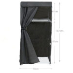 147 CM x 70 CM Fabric Wardrobe Portable Clothes Storage Organizer with Hanging Rail Freestanding Closet for Clothes Bags Toys and Shoes Gray - Image 3