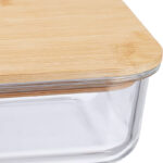 15 CM Glass Kitchen Storage Organizer Container with Wooden Lid for Pantry Cabinets Shelves Drawer and Freezer - Image 4