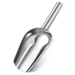 31 CM Multipurpose Stainless Steel Scoop with Ergonomic Cylindrical Handle Kitchen Scoop for Ice and Food Silver