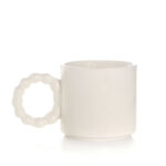 300 ML Porcelain Mug with Pearl Handle for Coffee Tea and Hot Chocolate Microwave and Dishwasher Safe 1 Piece White