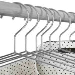 Set of 10 Metal Clothes Hangers with Hooks and Non Slip Grooves Ultra Thin and Space Saving Clothes Hangers for Pants Shirts and Jackets Silver - Image 2