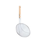 14 CM Stainless Steel Deep Fryer Mesh Strainer with Long Wooden Handle Mesh Strainer Skimmer with Hanging Hole for Frying and Cooking