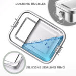1.4 L Stainless Steel Lunch Box Metal Food Storage Container Portable and Leak-Proof Meal Prep Container Oven and Dishware Safe Silver - Image 4