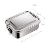 1.4 L Stainless Steel Lunch Box Metal Food Storage Container Portable and Leak-Proof Meal Prep Container Oven and Dishware Safe Silver - Image 3
