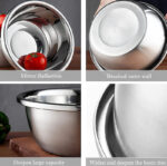 24 CM Stainless Steel Mixing Bowl Kitchen and Home Essential for Food Storage Serving Salad Food Prep and Baking Dishwasher Safe Silver - Image 4
