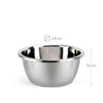 24 CM Stainless Steel Mixing Bowl Kitchen and Home Essential for Food Storage Serving Salad Food Prep and Baking Dishwasher Safe Silver - Image 3