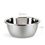 40 CM Stainless Steel Mixing Bowl Kitchen and Home Essential for Food Storage Serving Salad Food Prep and Baking Dishwasher Safe Silver - Image 3