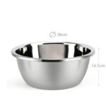 38 CM Stainless Steel Mixing Bowl Kitchen and Home Essential for Food Storage Serving Salad Food Prep and Baking Dishwasher Safe Silver - Image 3
