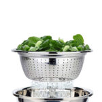 26 CM Stainless Steel Rice Sieve Strainer Basket for Straining Draining and Rinsing Vegetables Fruits and Pasta Silver - Image 2