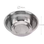 40 CM Stainless Steel Rice Sieve Strainer Basket for Straining Draining and Rinsing Vegetables Fruits and Pasta Silver - Image 3