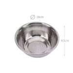 28 CM Stainless Steel Rice Sieve Strainer Basket for Straining Draining and Rinsing Vegetables Fruits and Pasta Silver - Image 3