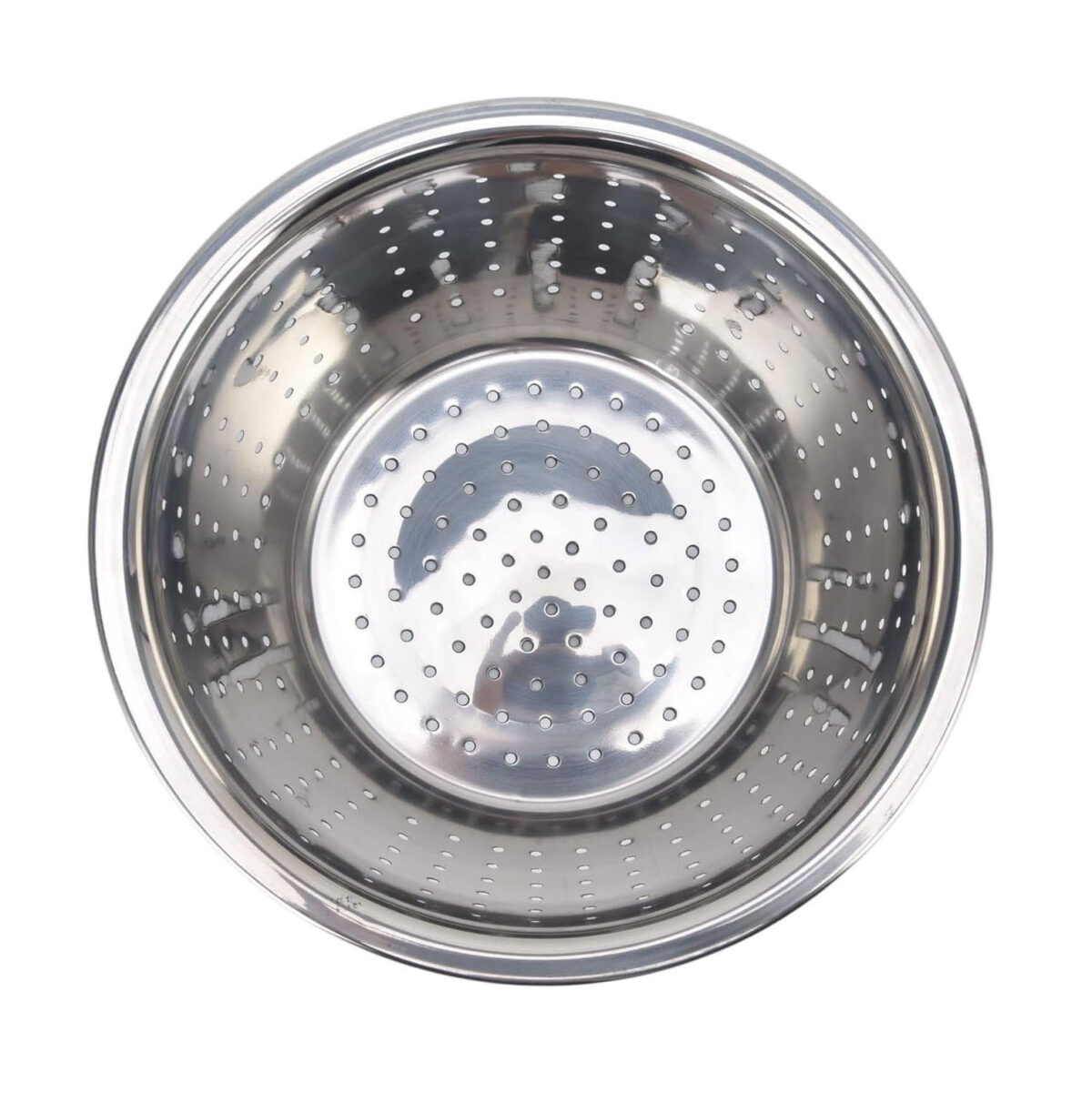 34 CM Stainless Steel Rice Sieve Strainer Basket for Straining Draining and Rinsing Vegetables Fruits and Pasta Silver - Image 4