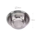 30 CM Stainless Steel Rice Sieve Strainer Basket for Straining Draining and Rinsing Vegetables Fruits and Pasta Silver - Image 3