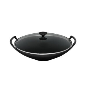 Le Creuset Wok c.cop.vetro 36cm Black