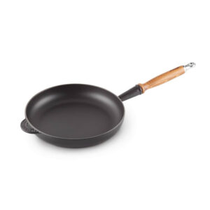 Le Creuset Evo Frying Pan with Wooden Handle 24cm Black