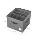 12 Pairs Dustproof Foldable Shoe and Slipper Storage Box with Adjustable Dividers and Zippered Clear Cover Space Saving Organizer for Closet Gray - Image 3