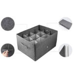 12 Pairs Foldable Fabric Clothing Storage Bin Storage Organizer Box with Dividers for Wardrobe Closet Shelves and Drawers Gray - Image 4