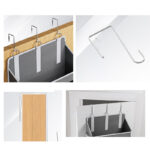 5 Pockets Door Storage Shelves Heavy Duty Hanging Door Organizer 10 Mesh Pockets for Bedroom Storage Gray - Image 4