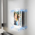12 CM X 10 CM Acrylic Fridge Magnets Photo Insert Double Sided Magnetic Refrigerator Polaroid Frame Display 1 Piece Transparent - Image 2