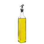 500 ML Borosilicate Glass Oil and Vinegar Dispenser Bottle with Snap On Leakproof Lid Perfect for Olive Oil Sesame Oil Vinegar and Soy Sauce 1 Piece