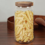 1.5 L Borosilicate Glass Storage Jar with Acacia Wood Lid Airtight Kitchen Container Multipurpose Kitchen Storage Container 1 Piece - Image 2