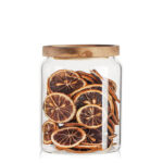 650 ML Borosilicate Glass Storage Jar with Acacia Wood Lid Airtight Kitchen Container Multipurpose Kitchen Storage Container 1 Piece - Image 2
