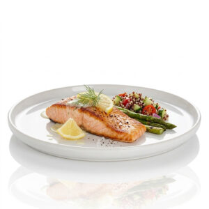 28 CM Ceramic Stoneware Dinner Plate Non Scratch Sturdy Round Main Course Serving Plate for Everyday Dining Beige Speckled