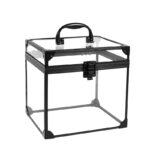 20 CM Makeup Case Cosmetic Organizer Portable Toiletry Train Case Vanity Case Cosmetic Storage Box for Travel Black - Image 2
