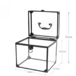 20 CM Makeup Case Cosmetic Organizer Portable Toiletry Train Case Vanity Case Cosmetic Storage Box for Travel Black - Image 3