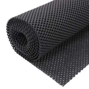 6 Meters Non Slip Waterproof Mat Multipurpose Anti Slip Matting Roll for Cabinets Drawers and Shelves Washable and Cut to Fit any Size Black