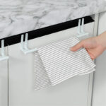 27 CM Over the Cabinet Stainless Steel Towel Rack Over Door Towel Rail Towel Bar Hanger Over The Cabinet Organizer for Kitchen and Bathroom White - Image 4