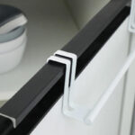 27 CM Over the Cabinet Stainless Steel Towel Rack Over Door Towel Rail Towel Bar Hanger Over The Cabinet Organizer for Kitchen and Bathroom White - Image 2