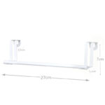 27 CM Over the Cabinet Stainless Steel Towel Rack Over Door Towel Rail Towel Bar Hanger Over The Cabinet Organizer for Kitchen and Bathroom White - Image 3