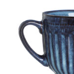 300 ML Ceramic Stoneware Coffee Mug Textured Tea and Coffee Cup with Comfortable Handle Blue - Image 2