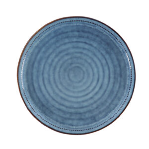 28 CM Ceramic Stoneware Dinner Plate Non Scratch and Sturdy Round Main Course Serving Plate for Everyday Dining Blue