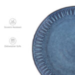 22 CM Ceramic Stoneware Side Plate Non Scratch and Sturdy Medium Round Appetizer and Cake Serving Plate Blue - Image 4