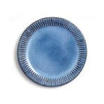 22 CM Ceramic Stoneware Side Plate Non Scratch and Sturdy Medium Round Appetizer and Cake Serving Plate Blue