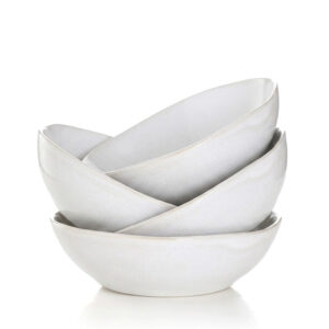 19 CM Ceramic Stoneware Serving Bowl Non Scratch and Sturdy Deep Multipurpose Bowl for Salad Fruit and Side Dishes Gray