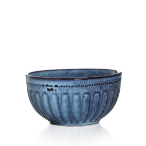 15 CM Ceramic Stoneware Serving Bowl Non Scratch and Sturdy Deep Multipurpose Bowl for Salad Fruit and Side Dishes Blue
