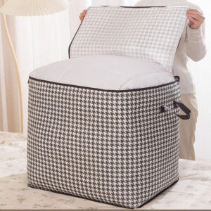 55 CM Storage Bag Waterproof Foldable Portable Clothes Storage Box Large Capacity with Reinforced Handle and Sturdy Zippers for Pillows Blankets and Clothes Brown